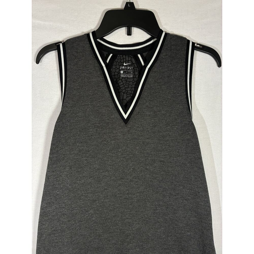 Nike Women's Knit Burnout Sleeveless Golf Polo ~ Small Shirt Dri-fit Gray